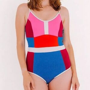 NWT LimeRicki color block one piece swim suit, L